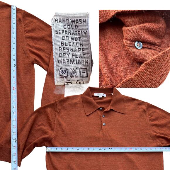 Pronto Uomo 100% Merino Wool Collared Sweater Men's Sz L As-is - Picture 3 of 6